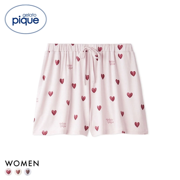 ジェラートピケ レディース 接触冷感 ハート柄ショートパンツ ジェラピケ パジャマ ルームウェア gelato pique