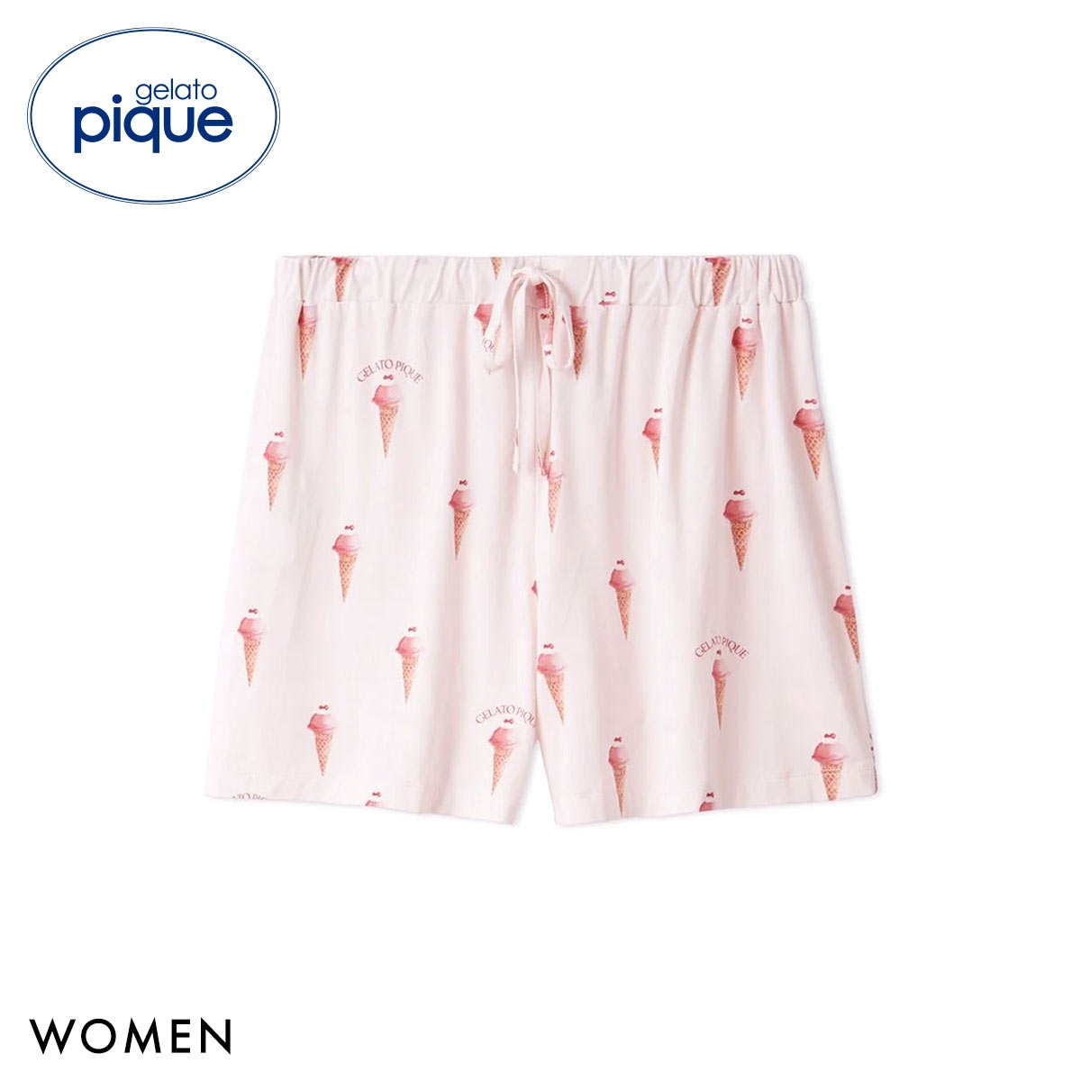 ジェラートピケ レディース 接触冷感 ソルベ柄ショートパンツ ジェラピケ パジャマ ルームウェア gelato pique(PI-ピンク-Free)