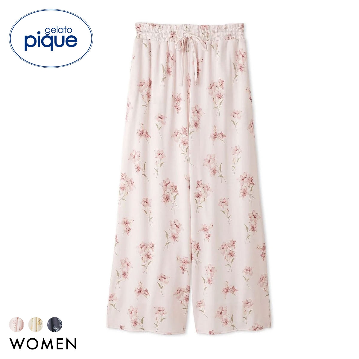 ジェラートピケ レディース 母の日 フラワー柄ロングパンツ ジェラピケ パジャマ ルームウェア gelato pique