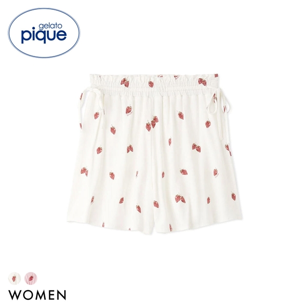 ジェラートピケ レディース ストロベリー柄ショートパンツ ジェラピケ パジャマ ルームウェア gelato pique