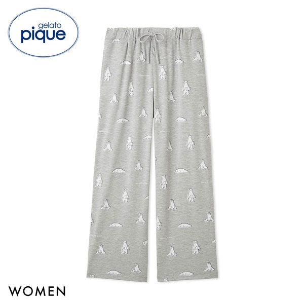 ジェラートピケ レディース IFMC. 総柄ロングパンツ ジェラピケ パジャマ ルームウェア gelato pique