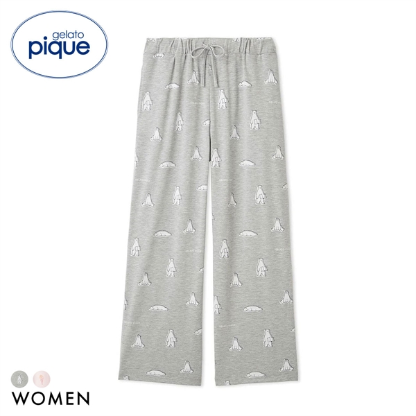 ジェラートピケ レディース IFMC. 総柄ロングパンツ ジェラピケ パジャマ ルームウェア gelato pique