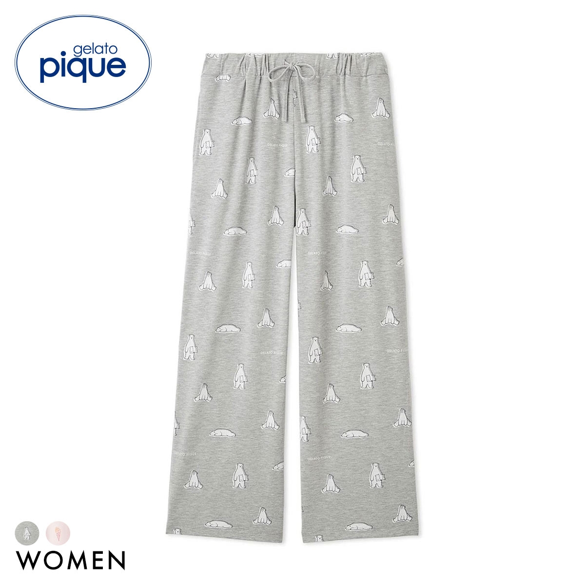 ジェラートピケ レディース IFMC. 総柄ロングパンツ ジェラピケ パジャマ ルームウェア gelato pique