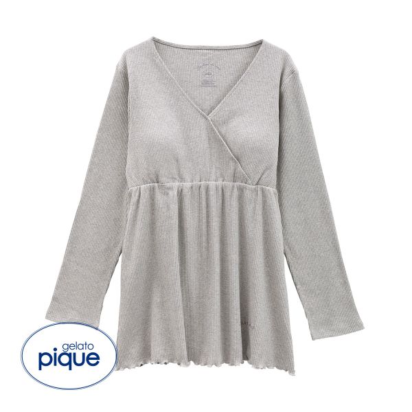 ジェラートピケ gelato pique レディース マタニティリブプルオーバー ジェラピケ パジャマ ルームウェア カップ付き