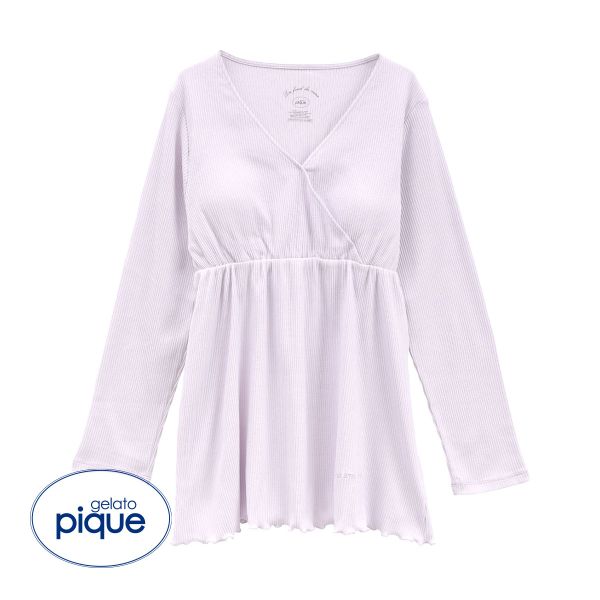 ジェラートピケ gelato pique レディース マタニティリブプルオーバー ジェラピケ パジャマ ルームウェア カップ付き