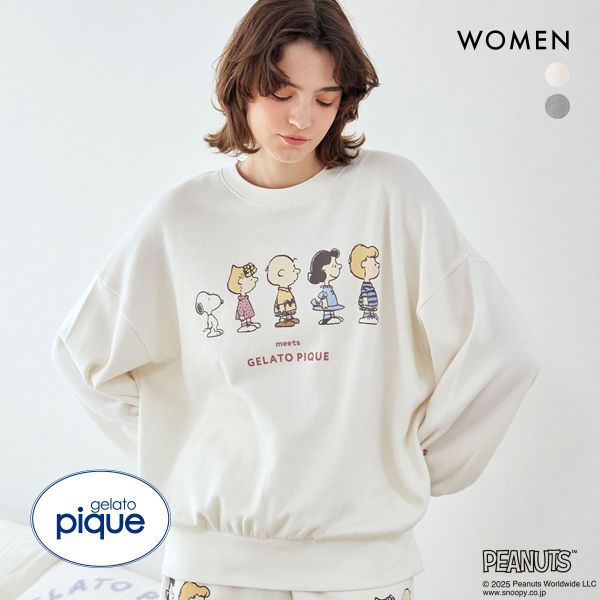 ジェラートピケ レディース ピーナッツ 裏毛プルオーバー ジェラピケ パジャマ ルームウェア PEANUTS gelato pique