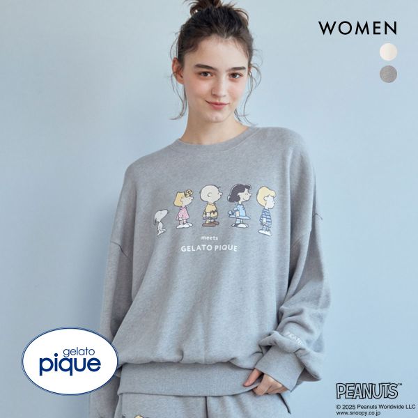 ジェラートピケ レディース ピーナッツ 裏毛プルオーバー ジェラピケ パジャマ ルームウェア PEANUTS gelato pique