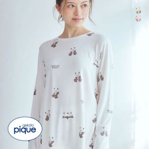 ジェラートピケ レディース パンダ柄ロンT ジェラピケ パジャマ ルームウェア gelato pique