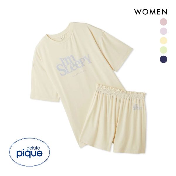 ジェラートピケ レディース カラフルレーヨンロゴBIGTシャツ&ショートパンツセット ジェラピケ パジャマ ルームウェア gelato pique