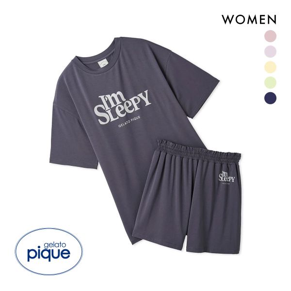 ジェラートピケ レディース カラフルレーヨンロゴBIGTシャツ&ショートパンツセット ジェラピケ パジャマ ルームウェア gelato pique
