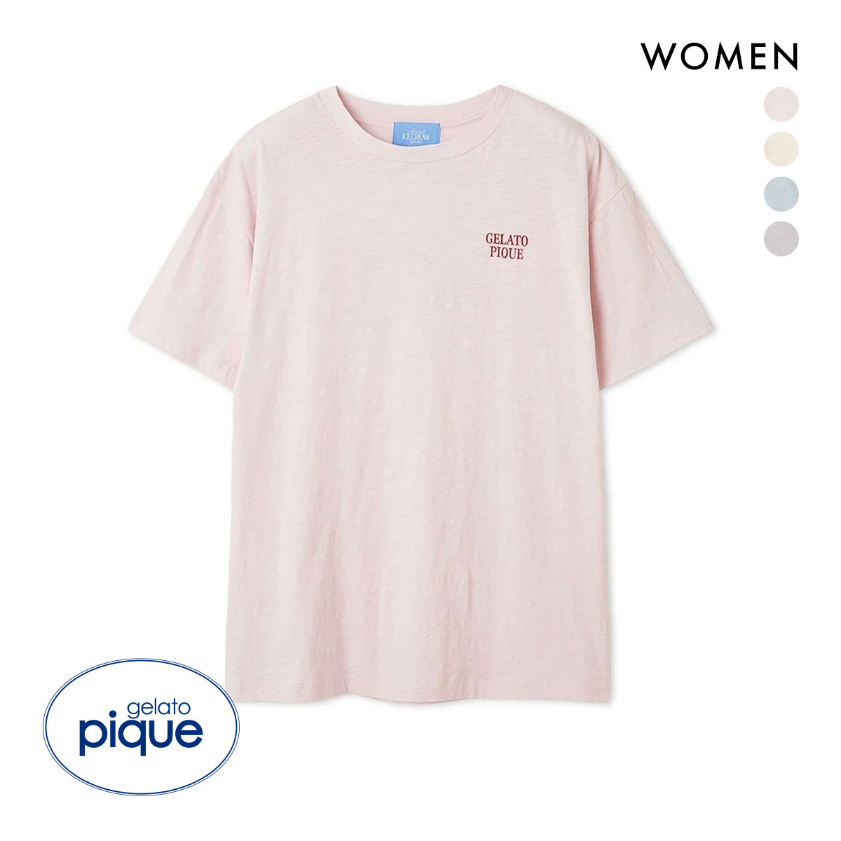 ジェラートピケ レディース COOL COLLECTION 接触冷感 ICEワンポイントビッグTシャツ ジェラピケ パジャマ gelato pique(PI-ピンク-Free)