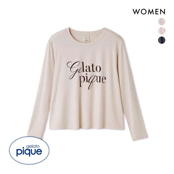 ジェラートピケ レディース レーヨンロゴロングTシャツ ジェラピケ パジャマ ルームウェア gelato pique