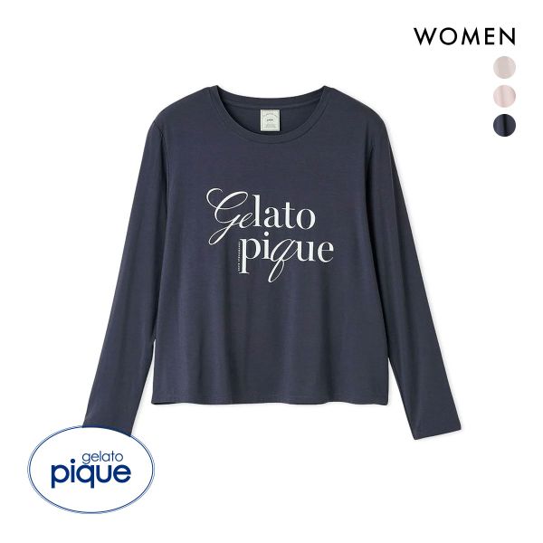 ジェラートピケ レディース レーヨンロゴロングTシャツ ジェラピケ パジャマ ルームウェア gelato pique