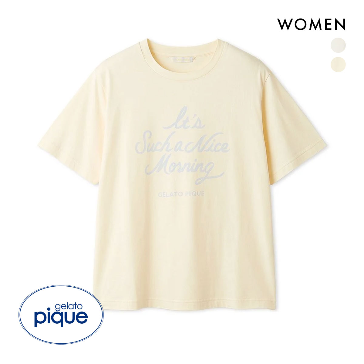 ジェラートピケ レディース モーニングワンポイントTシャツ