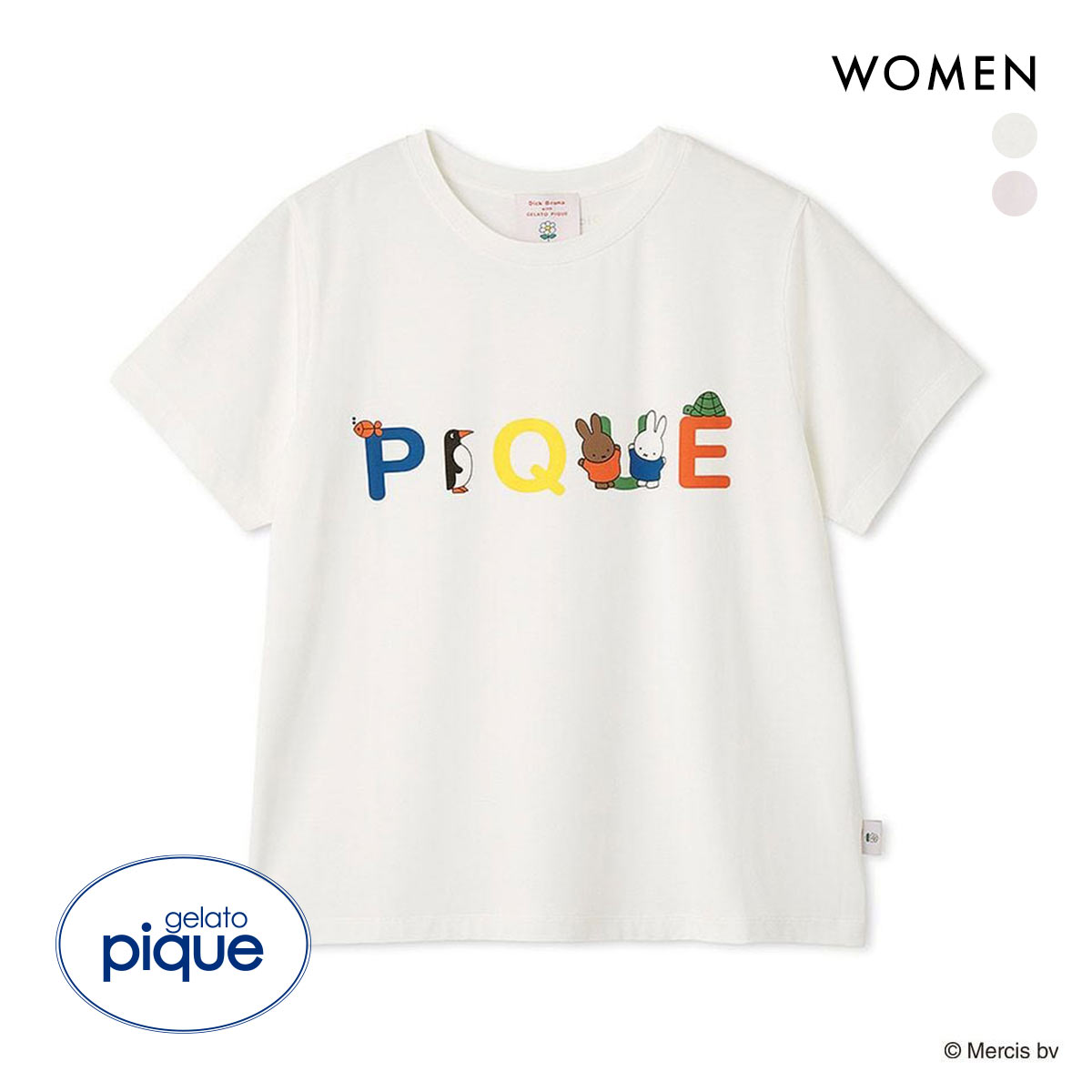 ジェラートピケ Dick Bruna 接触冷感 レディース ワンポイントTシャツ ジェラピケ ルームウェア パジャマ gelato pique(OW-オフホワイト-Free)
