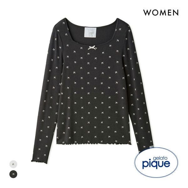 ジェラートピケ レディース HALLOWEEN 針抜きリボン柄プルオーバー ジェラピケ パジャマ ルームウェア gelato pique