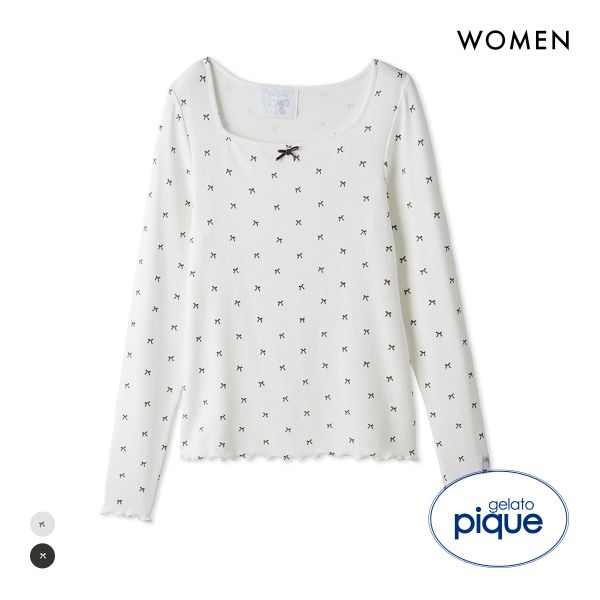 ジェラートピケ レディース HALLOWEEN 針抜きリボン柄プルオーバー ジェラピケ パジャマ ルームウェア gelato pique