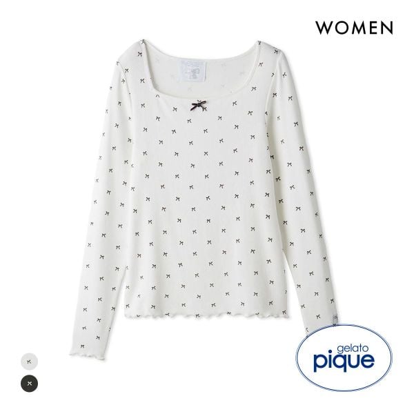 ジェラートピケ レディース HALLOWEEN 針抜きリボン柄プルオーバー ジェラピケ パジャマ ルームウェア gelato pique