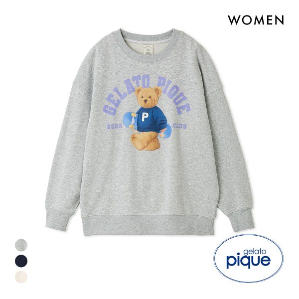 ジェラートピケ レディース スポーティーベア裏毛プルオーバー ジェラピケ パジャマ gelato pique