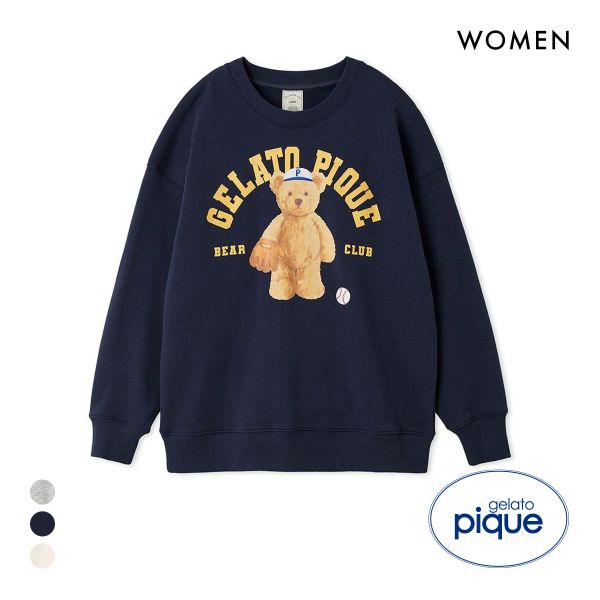 ジェラートピケ レディース スポーティーベア裏毛プルオーバー ジェラピケ パジャマ gelato pique