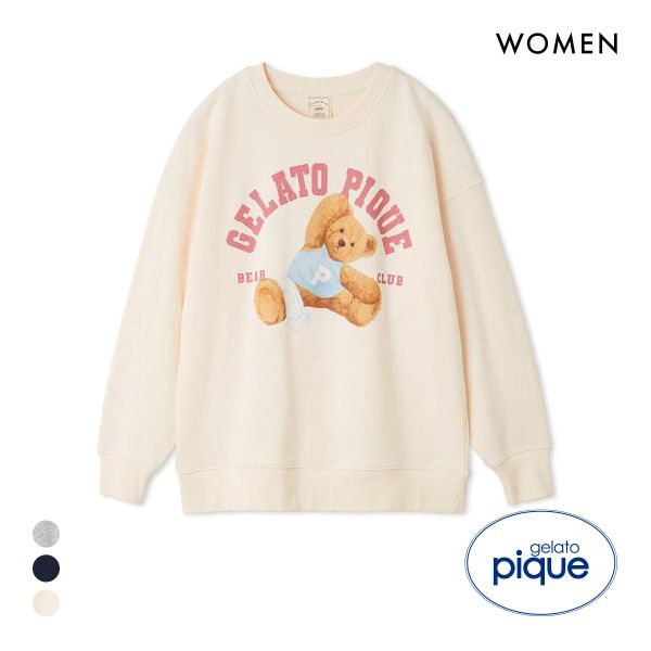 ジェラートピケ レディース スポーティーベア裏毛プルオーバー ジェラピケ パジャマ gelato pique