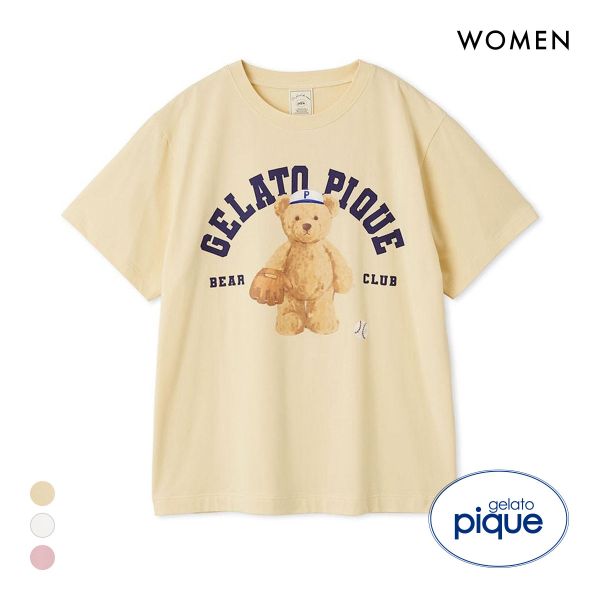 ジェラートピケ レディース スポーティーベアワンポイントTシャツ ジェラピケ パジャマ ルームウェア gelato pique