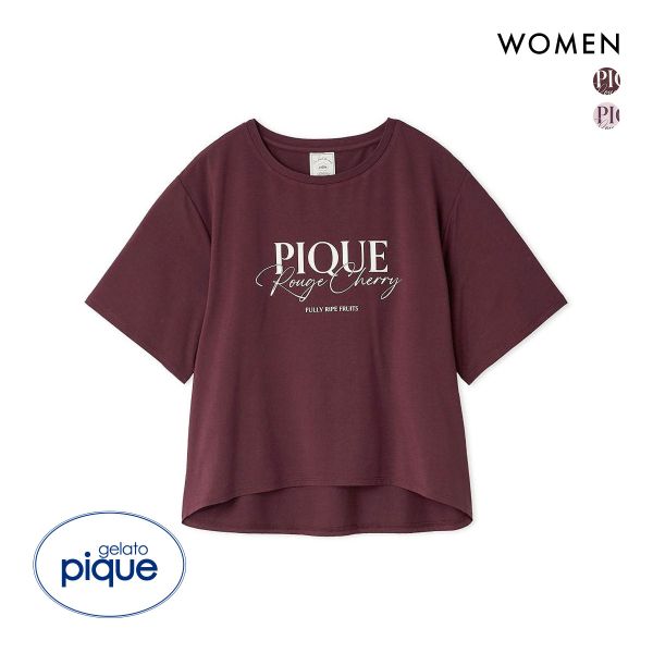 ジェラートピケ レディース 接触冷感 ルージュチェリーレーヨンロゴTシャツ ジェラピケ パジャマ gelato pique