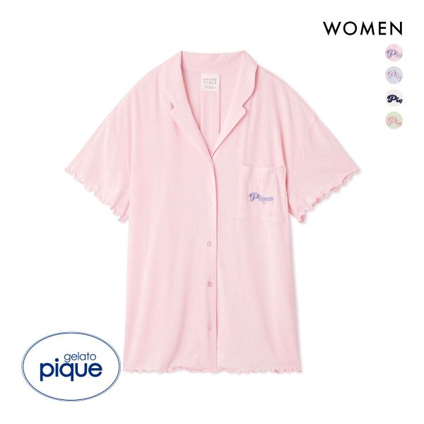 ジェラートピケ レディース カラフルロゴシャツ ジェラピケ パジャマ ルームウェア gelato pique