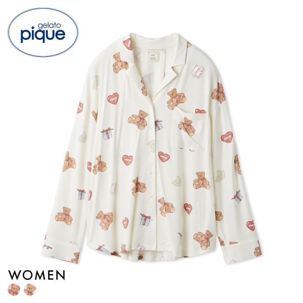 ジェラートピケ レディース フェイバリット総柄シャツ ジェラピケ パジャマ ルームウェア gelato pique