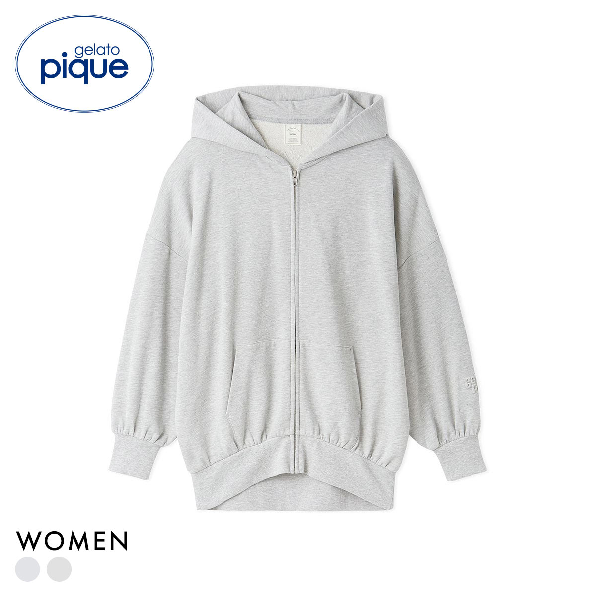 ジェラートピケ レディース 裏毛パーカ ジェラピケ パジャマ ルームウェア gelato pique(GY-グレー-Free)