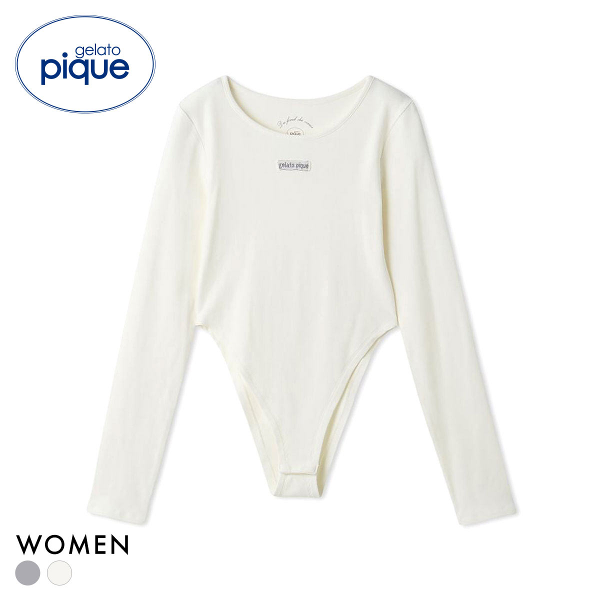ジェラートピケ レディース リブレオタードロンT ジェラピケ ルームウェア gelato pique(OW-オフホワイト-Free)