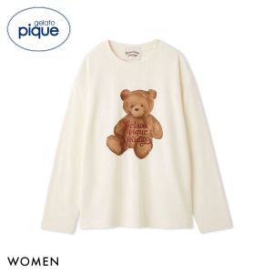 ジェラートピケ レディース HOLIDAY ベアワンポイントロングTシャツ ジェラピケ パジャマ ルームウェア gelato pique
