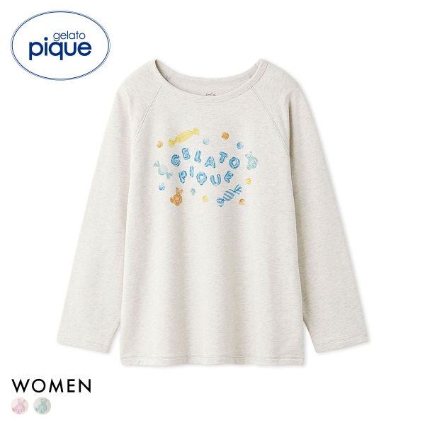 ジェラートピケ レディース キャンディワンポイントロンT ジェラピケ パジャマ ルームウェア gelato pique