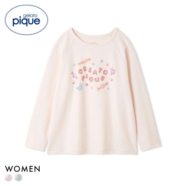 ジェラートピケ レディース キャンディワンポイントロンT ジェラピケ パジャマ ルームウェア gelato pique