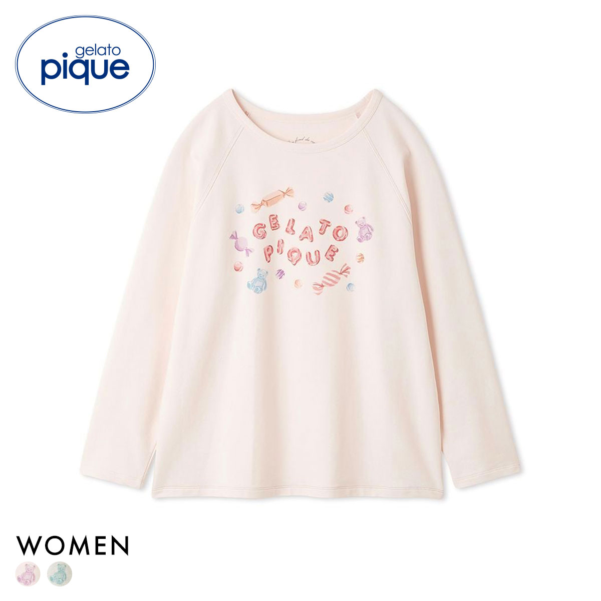ジェラートピケ レディース キャンディワンポイントロンT ジェラピケ パジャマ ルームウェア gelato pique
