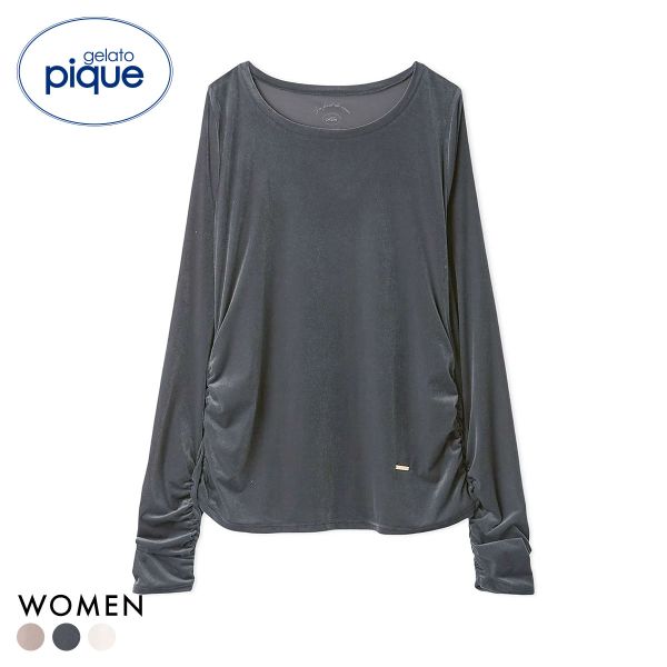 ジェラートピケ レディース ベロアロンT ジェラピケ パジャマ ルームウェア gelato pique