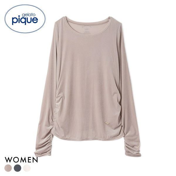 ジェラートピケ レディース ベロアロンT ジェラピケ パジャマ ルームウェア gelato pique