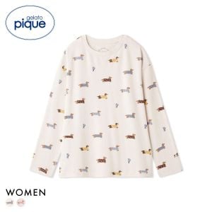 ジェラートピケ レディース ダックスフンド柄ロンT ジェラピケ パジャマ ルームウェア gelato pique