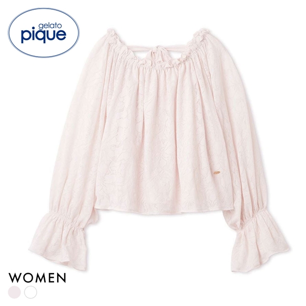 ジェラートピケ レディース さくらレーシージャガードプルオーバー ジェラピケ パジャマ ルームウェア gelato pique(PI-ピンク-Free)