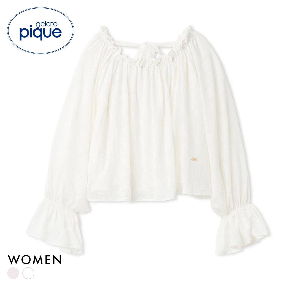 ジェラートピケ レディース さくらレーシージャガードプルオーバー ジェラピケ パジャマ ルームウェア gelato pique(OW-オフホワイト-Free)