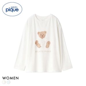 ジェラートピケ レディース 抗菌防臭バスローブベアワンポイントロンT ジェラピケ パジャマ ルームウェア gelato pique