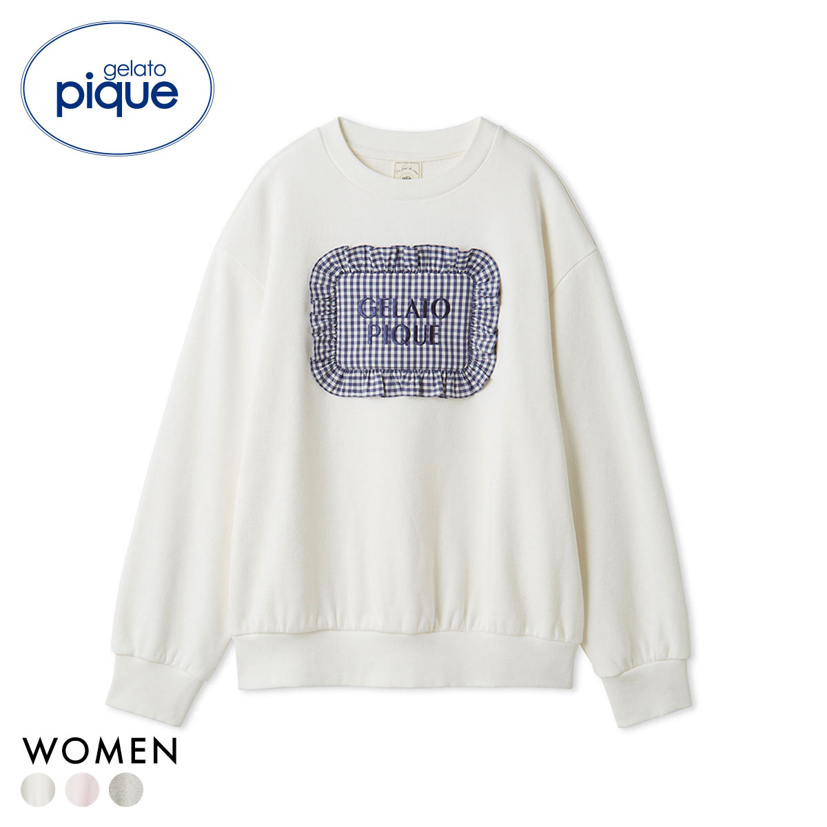 ジェラートピケ レディース WhiteDay ピローモチーフ裏毛プルオーバー ジェラピケ パジャマ ルームウェア gelato pique ホワイトデー(OW-オフホワイト-Free)