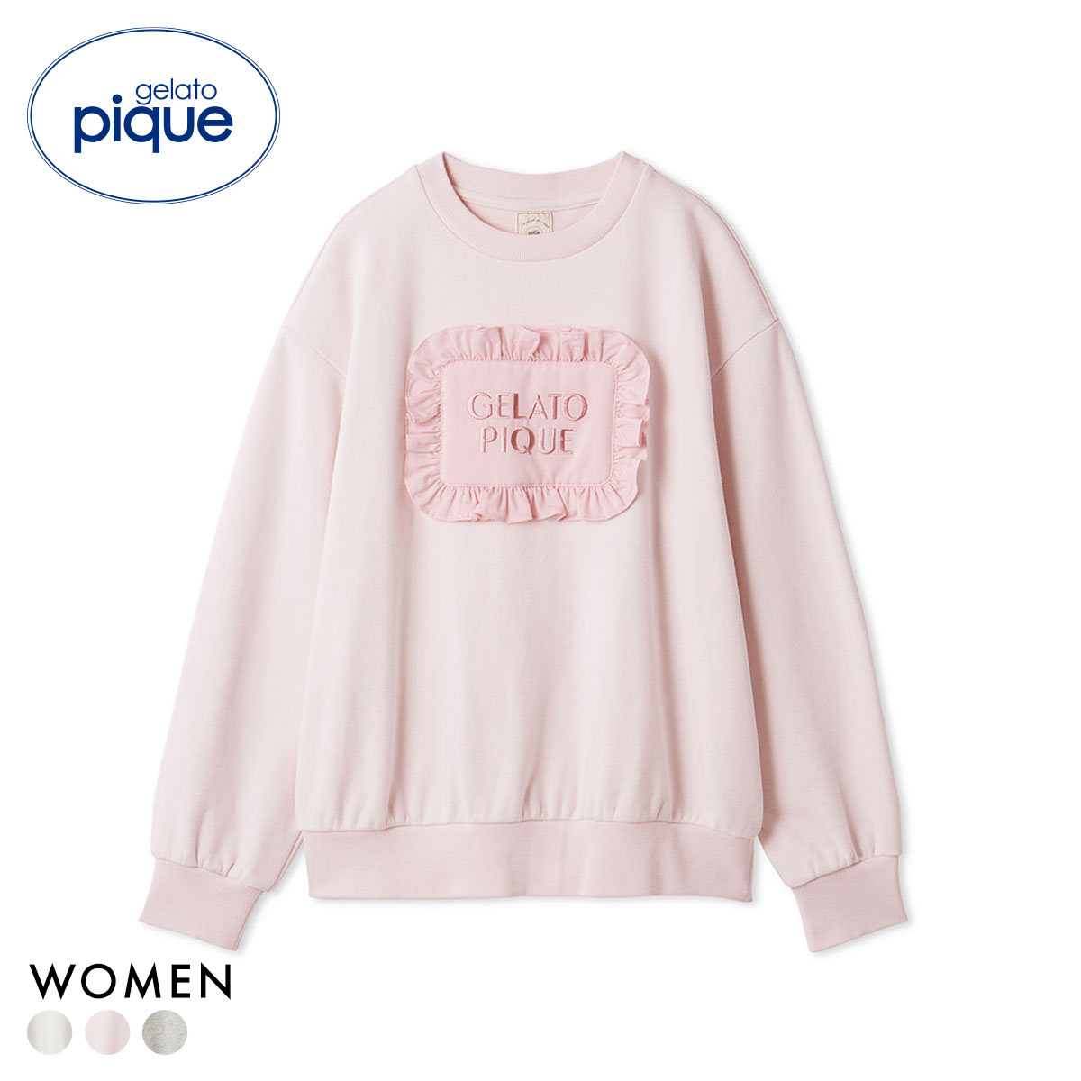 ジェラートピケ レディース WhiteDay ピローモチーフ裏毛プルオーバー ジェラピケ パジャマ ルームウェア gelato pique ホワイトデー(PI-ピンク-Free)