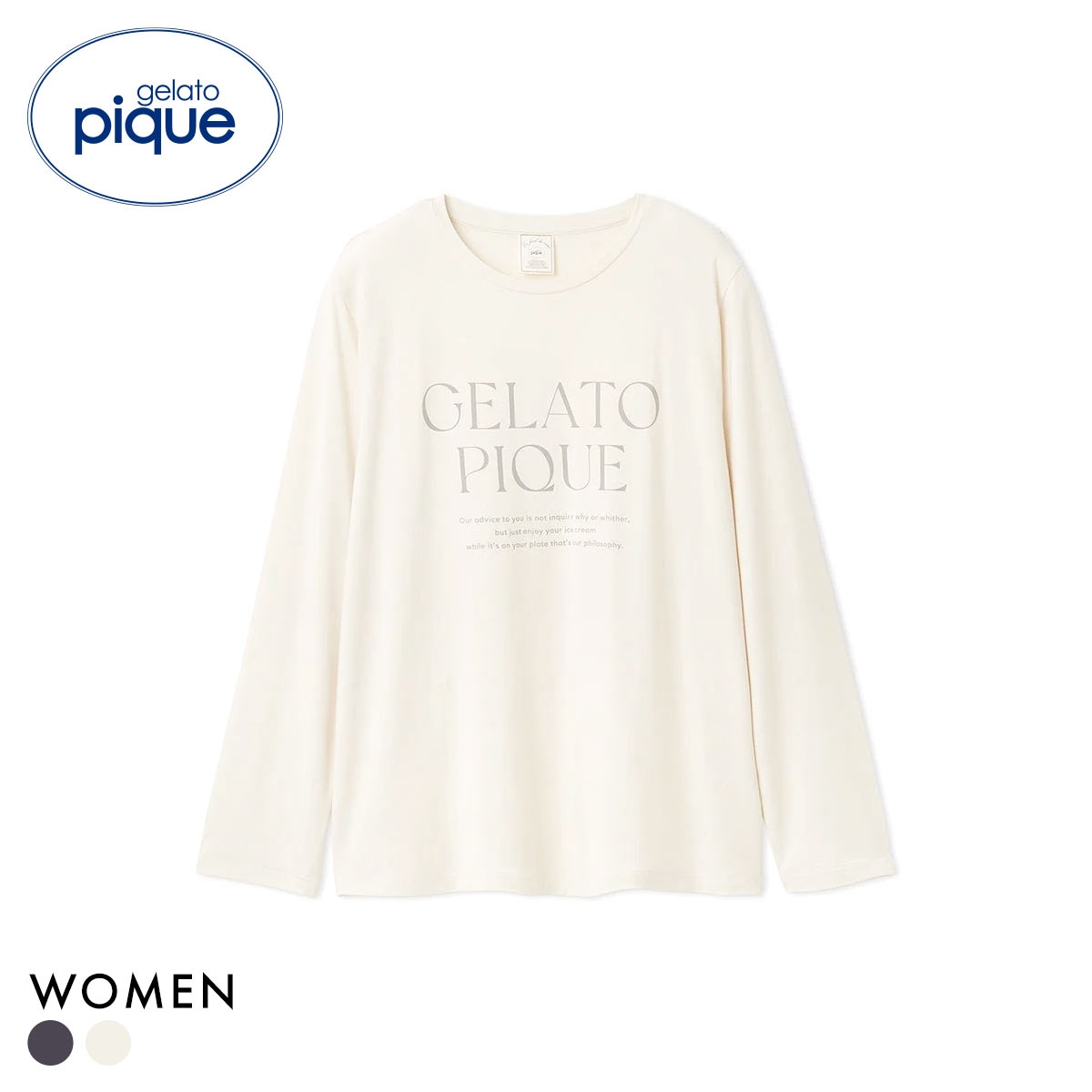 ジェラートピケ レディース レーヨンロゴロンT ジェラピケ パジャマ ルームウェア gelato pique(CR-クリーム-Free)