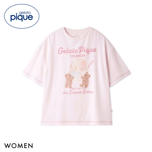 ジェラートピケ レディース アイスクリームベアワンポイントTシャツ ジェラピケ パジャマ ルームウェア gelato pique