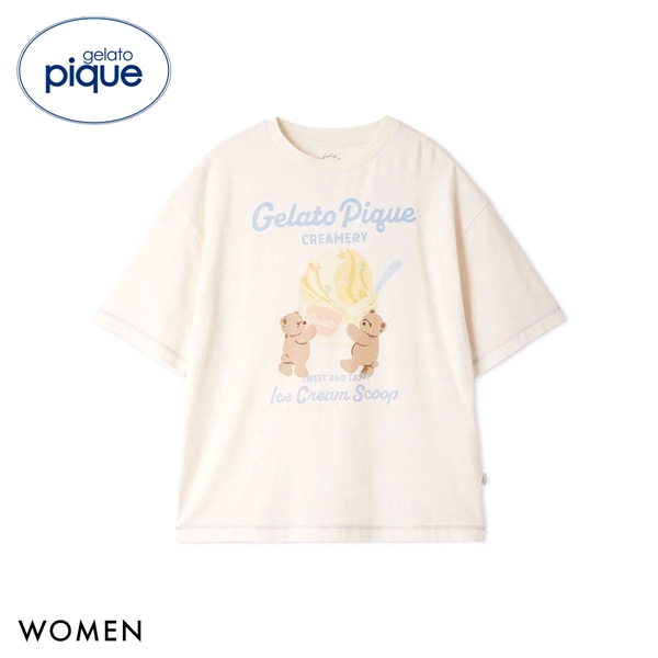 ジェラートピケ レディース アイスクリームベアワンポイントTシャツ ジェラピケ パジャマ ルームウェア gelato pique