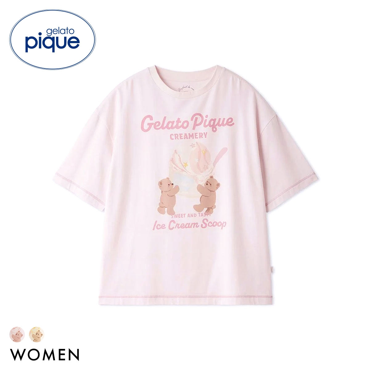 ジェラートピケ レディース アイスクリームベアワンポイントTシャツ ジェラピケ パジャマ ルームウェア gelato pique