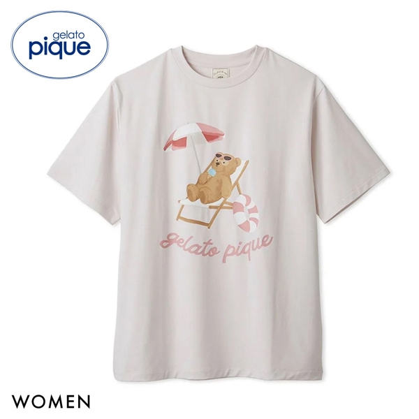 ジェラートピケ レディース 接触冷感 サマーベアワンポイントTシャツ ジェラピケ パジャマ ルームウェア gelato pique