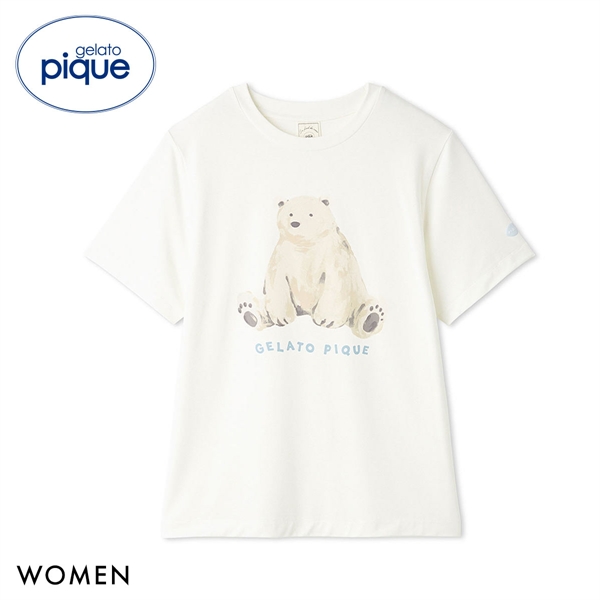 ジェラートピケ レディース 接触冷感 シーアニマル柄ワンポイントTシャツ ジェラピケ パジャマ ルームウェア gelato pique
