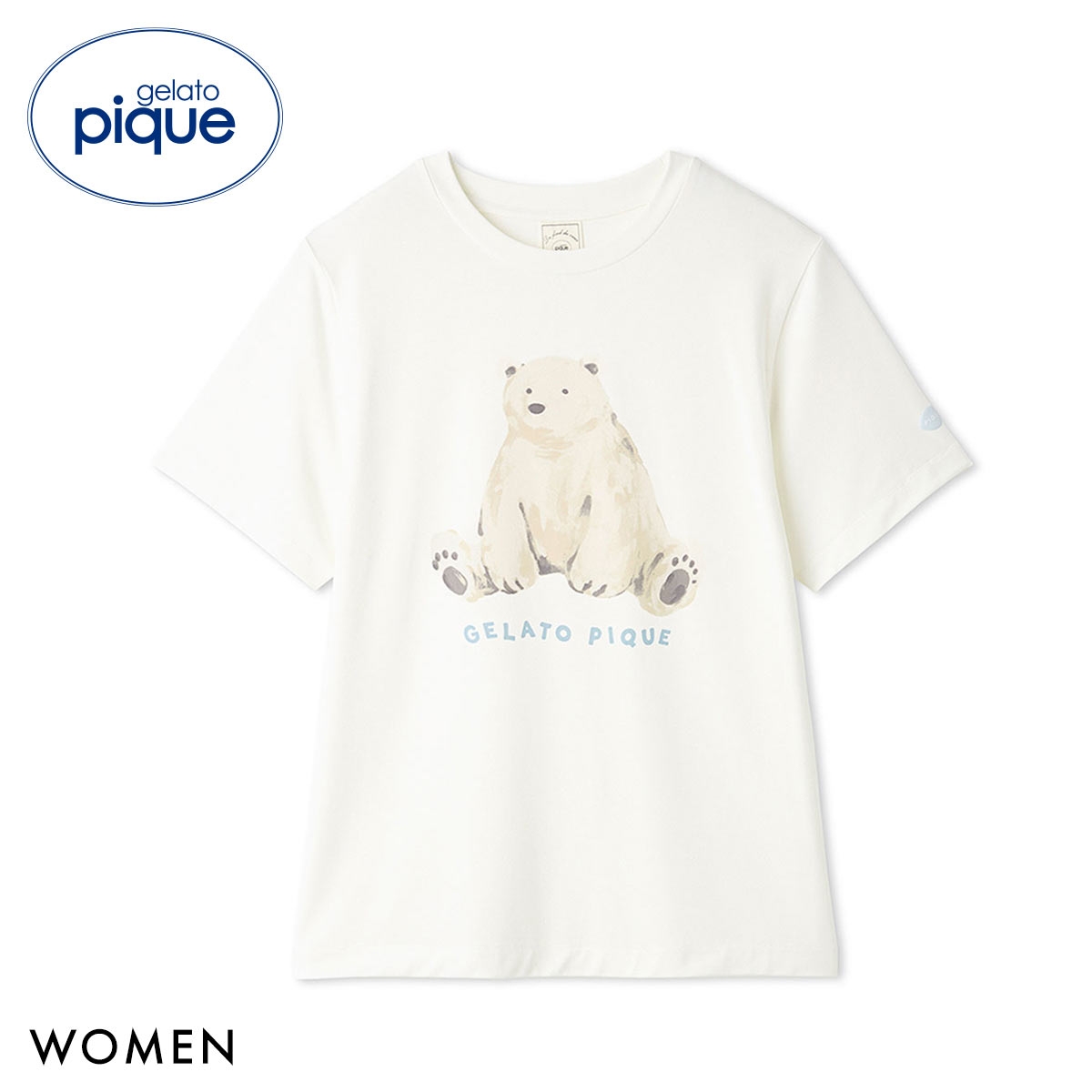 ジェラートピケ レディース 接触冷感 シーアニマル柄ワンポイントTシャツ ジェラピケ パジャマ ルームウェア gelato pique(MI-ミント-Free)